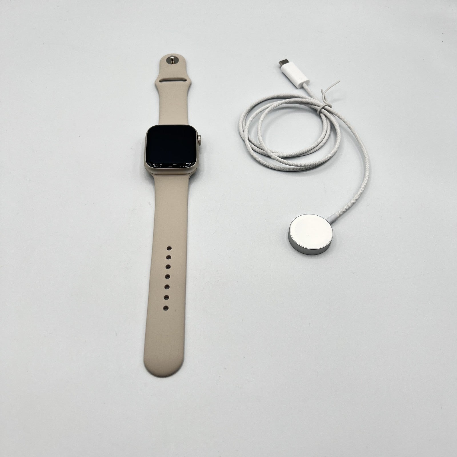 Apple Watch Series 9 45mm Starlight Aluminum Case with Sport Band - Very Good - Techtree