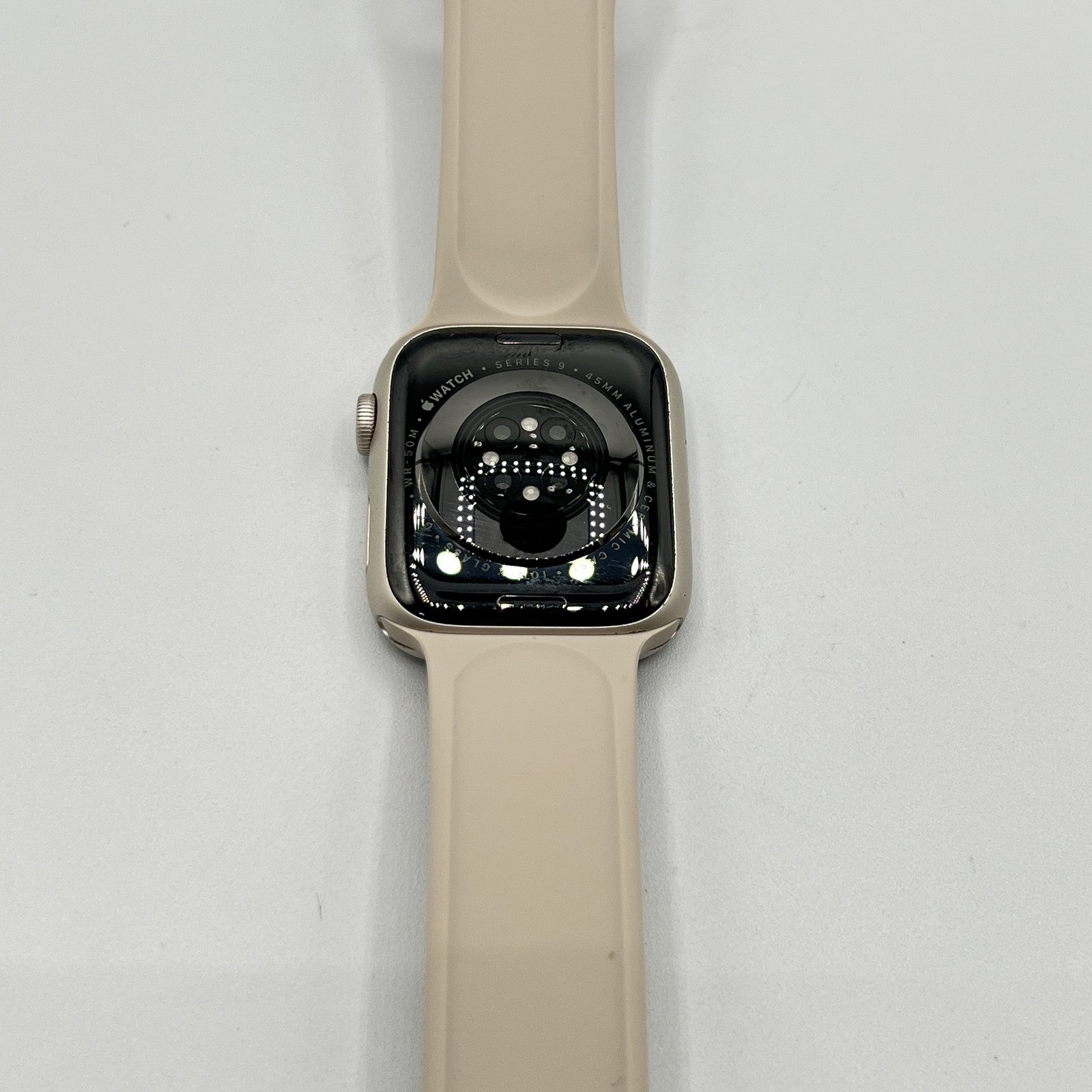 Apple Watch Series 9 45mm Starlight Aluminum Case with Sport Band - Very Good - Techtree 